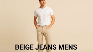 beige jeans mens