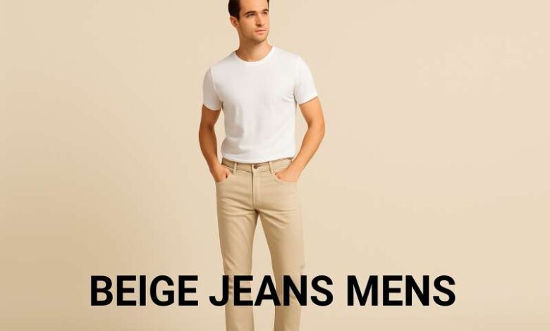 beige jeans mens