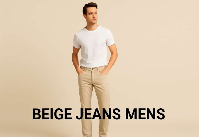 beige jeans mens